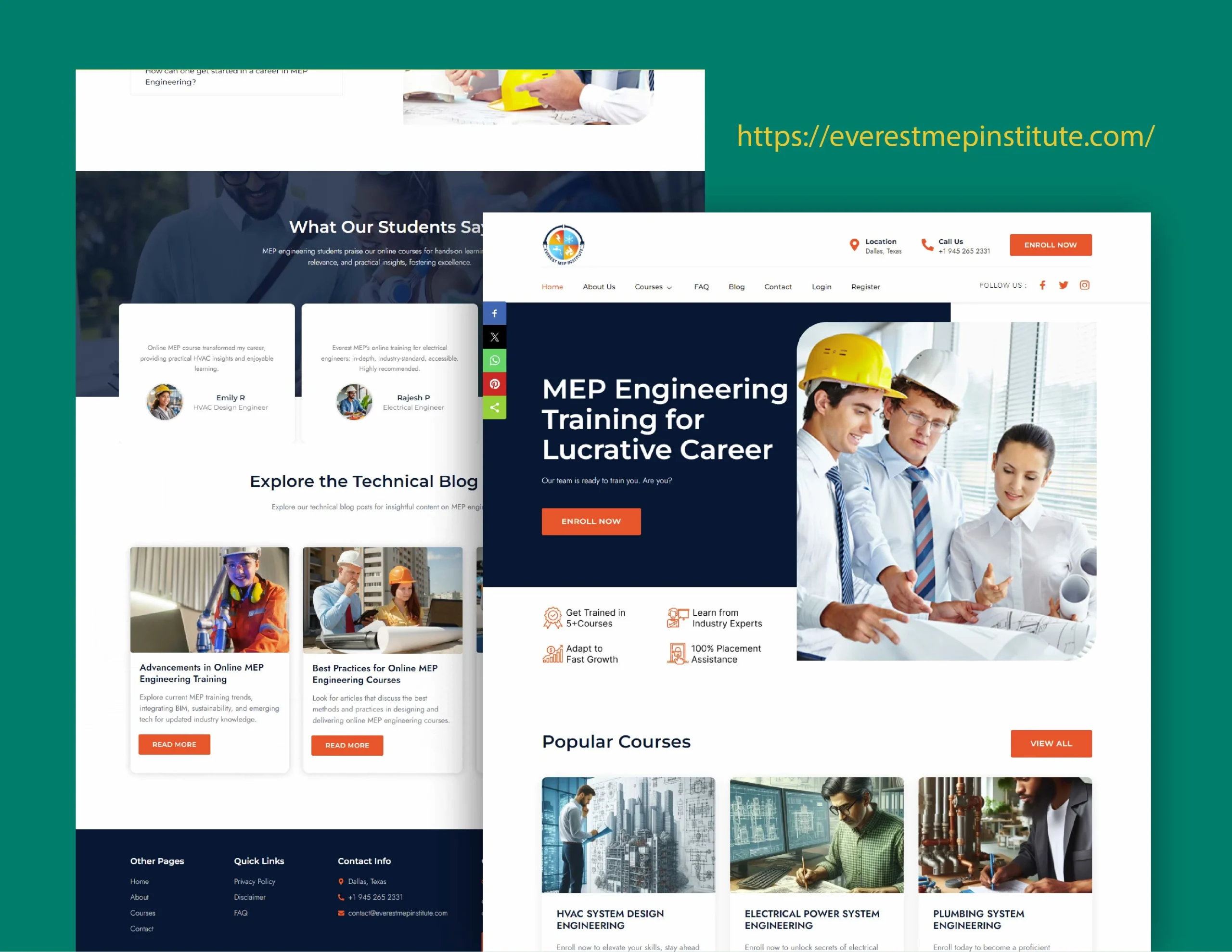 MEP Engineering Training WordPress Website